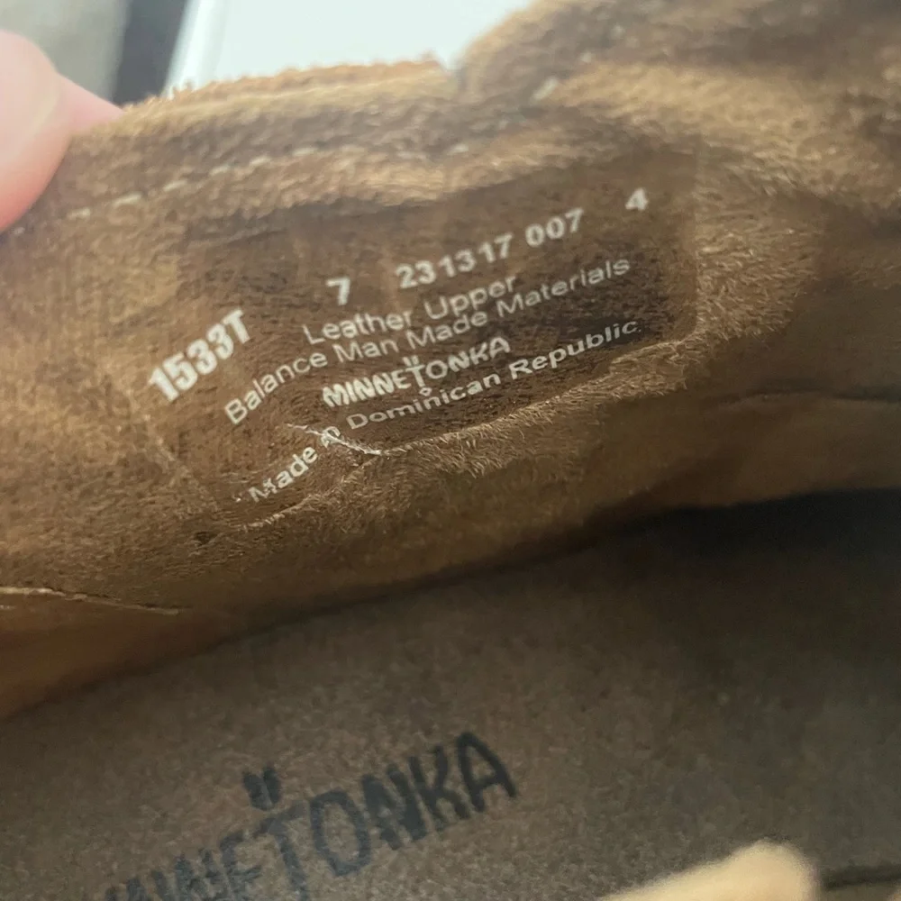 Minnetonka "Brenna" Bootie/Boots Brown Leather Womens 7 - Picture 7 of 13